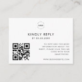 Aangepaste Business Event RSVP QR Code Logo Websit Informatiekaartje (Voorkant)