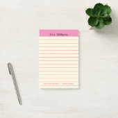 Aangepaste business lines Roze Stripe leraar Post-it® Notes (Kantoor)