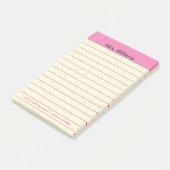 Aangepaste business lines Roze Stripe leraar Post-it® Notes (Schuin)