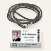 Aangepaste Business Logo Bar Code Medewerker Foto  Badge (Voorkant met draagriem)