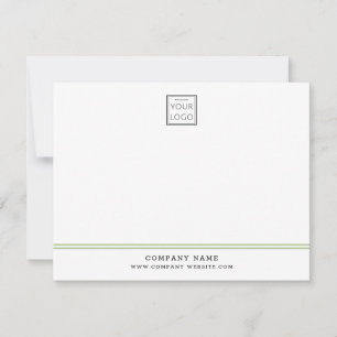 Aangepaste Business Logo Groene Lijn Bedrijfsnaam Notitiekaartje