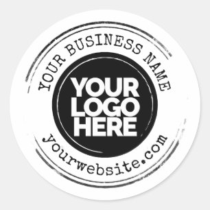 Aangepaste Business Logo Grote Grunge Ronde Sticker