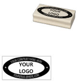 Aangepaste Business Logo Naam Info Ovaal Rubber St Rubberstempel (Gestempeld)
