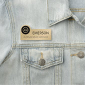 Aangepaste Business Logo Naam Medewerker Metallic  Naamplaatje (In situ)