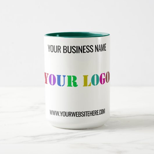 Aangepaste Business Logo Naam Website Mok Gift (Midden)