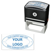 Aangepaste Business Logo Oval Self-Inking Stamp Zelfinktende Stempel (In situ)