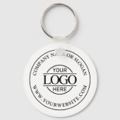 Aangepaste Business Logo Promotionele Zwart-wit Sleutelhanger (Voorkant)