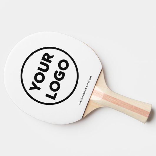 Aangepaste Business Logo QR-code en tekstbranding Tafeltennisbatje (Zijkant)