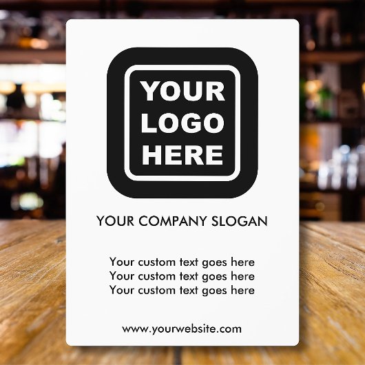 Aangepaste Business Logo Slogan Website Tabel Plaq Fotoplaat