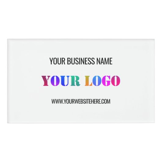 Aangepaste Business Logo Tekst Gepersonaliseerde N Naambadge (Voorkant)