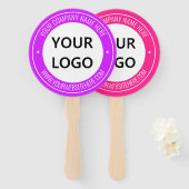 Aangepaste Business Logo Tekst Hand kan kleuren ki Handwaaier (Voorkant en achterkant)