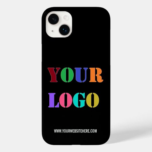 Aangepaste Business Logo Tekst iPhone Case Uw Kleu (Achterkant)