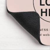 Aangepaste Business Logo & Tekst l Blush Pink Prom Muismat (Hoek)