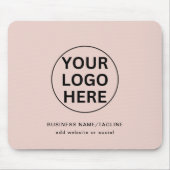 Aangepaste Business Logo & Tekst l Blush Pink Prom Muismat (Voorkant)