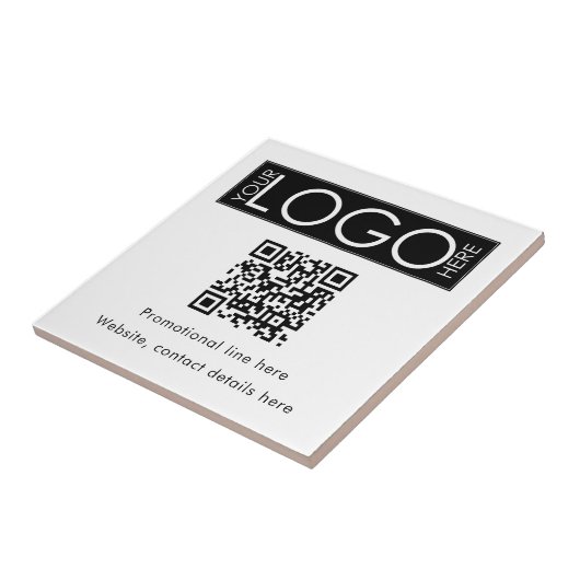 Aangepaste Business Logo Tekst QR Code Promotionee Tegeltje (Zijkant)