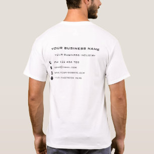 Aangepaste Business Name Text Info Company T-Shirt
