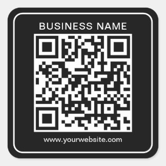 Aangepaste Business QR Code Naam Eenvoudige Sjablo Vierkante Sticker