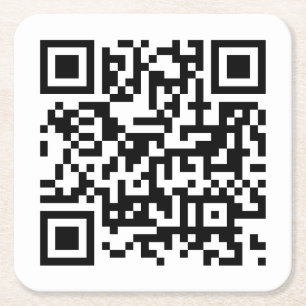 Aangepaste Business QR Code Sjabloon Modern Eenvou Vierkante Kartonnen Onderzetter