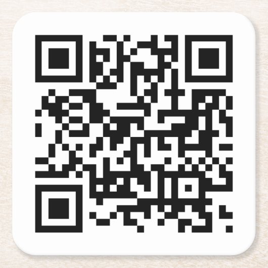 Aangepaste Business QR Code Sjabloon Modern Eenvou Vierkante Kartonnen Onderzetter (Voorkant)
