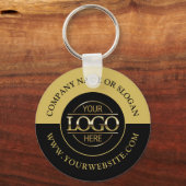 Aangepaste Business Round Logo Promotionele Zwart  Sleutelhanger (Achterkant)