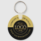 Aangepaste Business Round Logo Promotionele Zwart  Sleutelhanger (Achterkant)