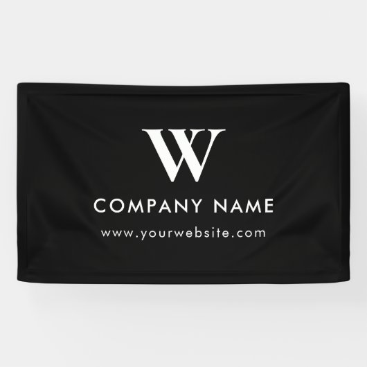 Aangepaste Business Table Hanging Banner Modern Zw (Horizontaal)