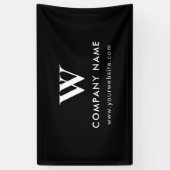 Aangepaste Business Table Hanging Banner Modern Zw (Verticaal)