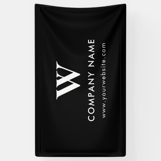 Aangepaste Business Table Hanging Banner Modern Zw (Verticaal)