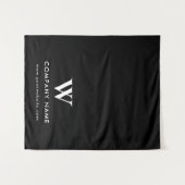 Aangepaste Business Table Runner Banner Modern Zwa Wandkleed (Voorkant (horizontaal))