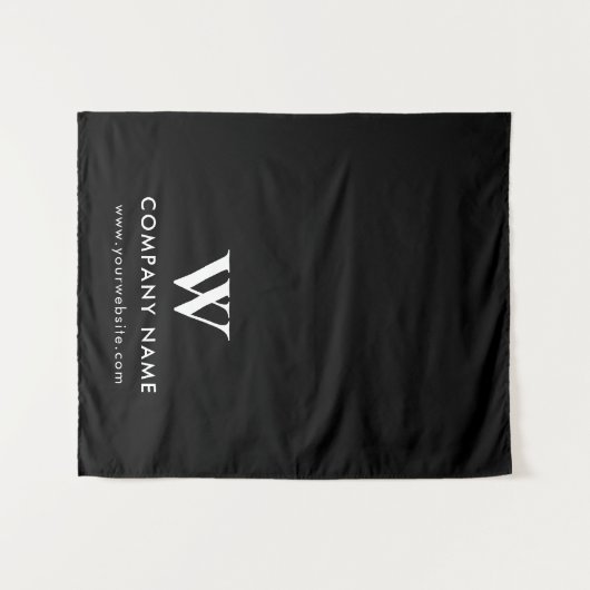 Aangepaste Business Table Runner Banner Modern Zwa Wandkleed (Voorkant (horizontaal))