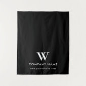 Aangepaste Business Table Runner Banner Modern Zwa Wandkleed (Voorkant)