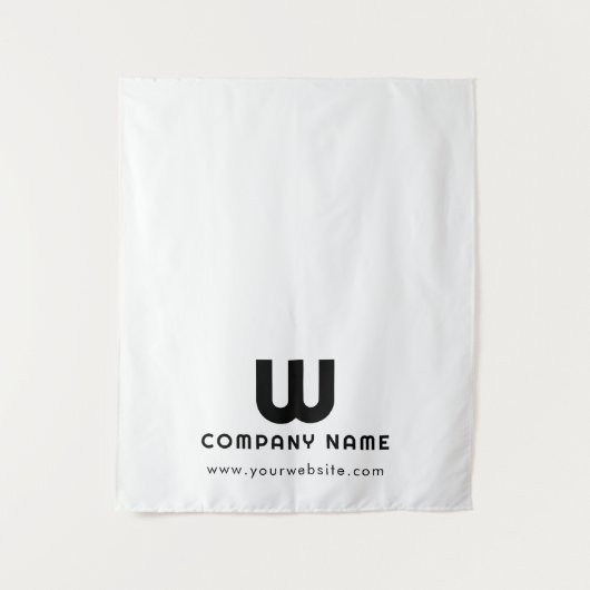 Aangepaste Business Table Runner Banner Wit Modern Wandkleed (Voorkant)