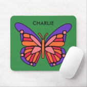 Aangepaste butterfly-naam mousepad muismat (Met muis)