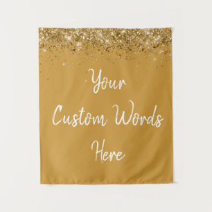 Aangepaste Butterscotch Goud Persoonlijke Fotohokj Wandkleed