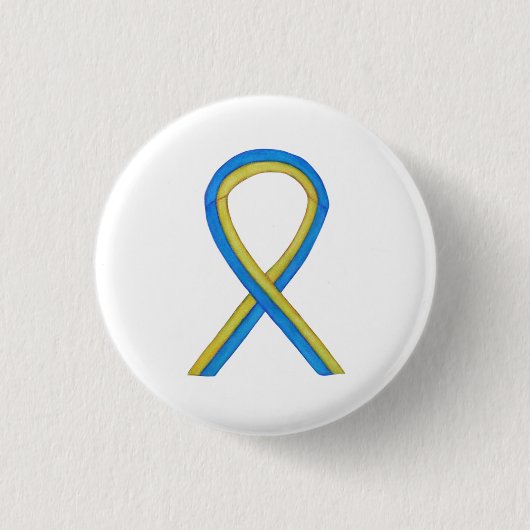 Aangepaste Button gele en blauwe bewustwording (Voorkant)