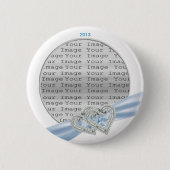 Aangepaste Button Ice Blue Ribbon (Voorkant)