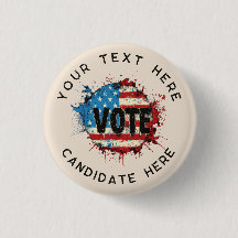 Aangepaste Button: Retro ontwerp Vote Campaign But