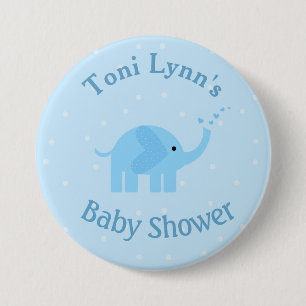 Aangepaste Button van Baby shower met olifant