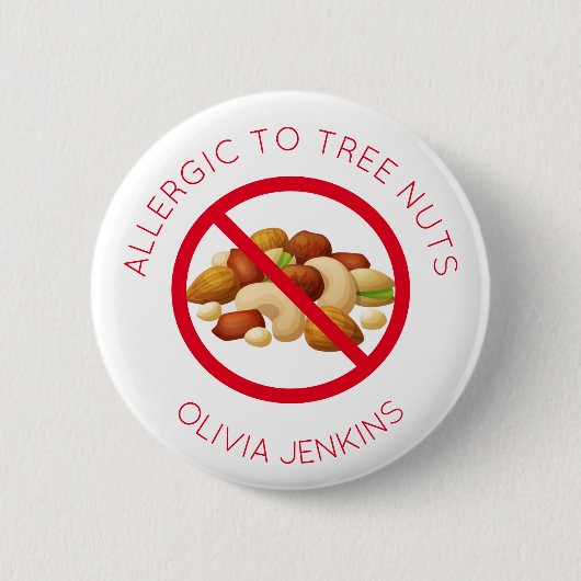 Aangepaste Button van de naam van de boom Nut Alle (Voorkant)