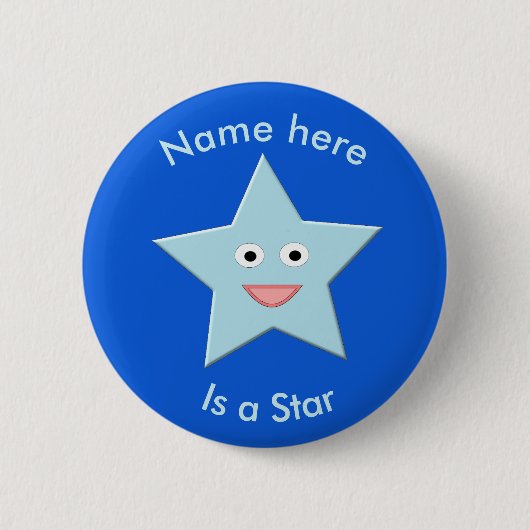 Aangepaste Button voor Bright Blue Celebration Sta (Voorkant)