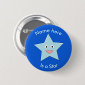 Aangepaste Button voor Bright Blue Celebration Sta (Voorkant /achterkant)
