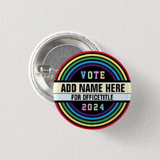Aangepaste Button voor campagne regenboog (Voorkant /achterkant)