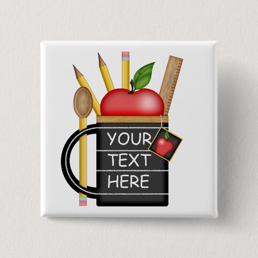 Aangepaste Button voor de Apple-Mok van de leraar (Voorkant)