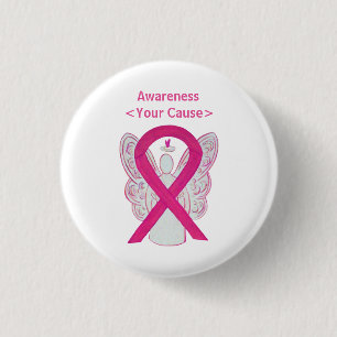 Aangepaste Button voor Hot Pink Awareness Ribbon A