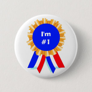 Aangepaste Buttonnen voor een Blue Ribbon Award Ronde Button 5,7 Cm