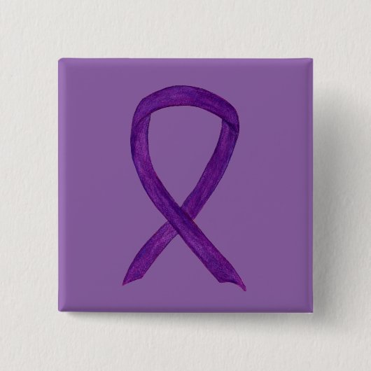 Aangepaste Buttonnen voor Paarse bewustwording Vierkante Button 5,1 Cm (Voorkant)