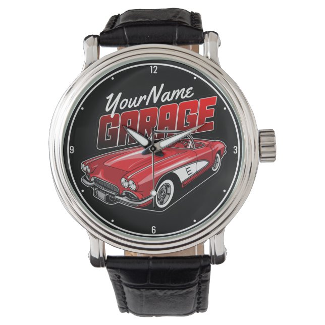 Aangepaste C1 Red Classic Sportkleding uit 1961 Horloge (Voorkant)