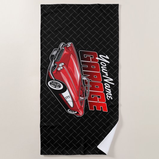 Aangepaste C1 Red Classic Sportkleding uit 1961 Strandlaken (Voorkant)