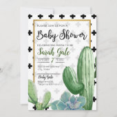 Aangepaste Cactus Aankondiging Baby shower (Voorkant)
