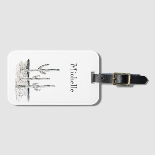 Aangepaste Cactus Bagagelabel (Voorkant (horizontaal))